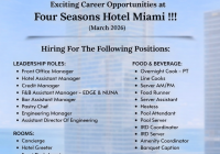 Four Seasons Hotel Miami Jobs | Four Seasons Hotel Miami Vacancies | Job Openings at Four Seasons Hotel Miami | Maldives Vacancies