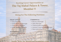 The Taj Mahal Palace Mumbai Jobs | The Taj Mahal Palace Mumbai Vacancies | Job Openings at The Taj Mahal Palace Mumbai | Maldives Vacancies